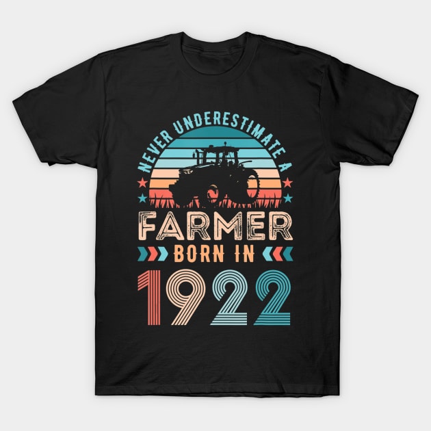 Farmer born in 1922 Farming Gift 100th Birthday T-Shirt by Zak N mccarville